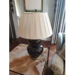 A Pair Of Heathfield And Co Gourd Textured Ceramic Table Lamp With Shade 70cm (Room 306 & 307)