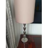 Polished Nickel Table Lamp With Shade 90cm (Room 332) (This lot is located in Bath)
