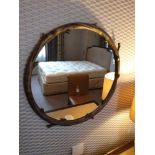 Forgeability Bespoke Metalwork Twig Circular Wall Mirror Brass Surround 60cm Diameter (Room 416)