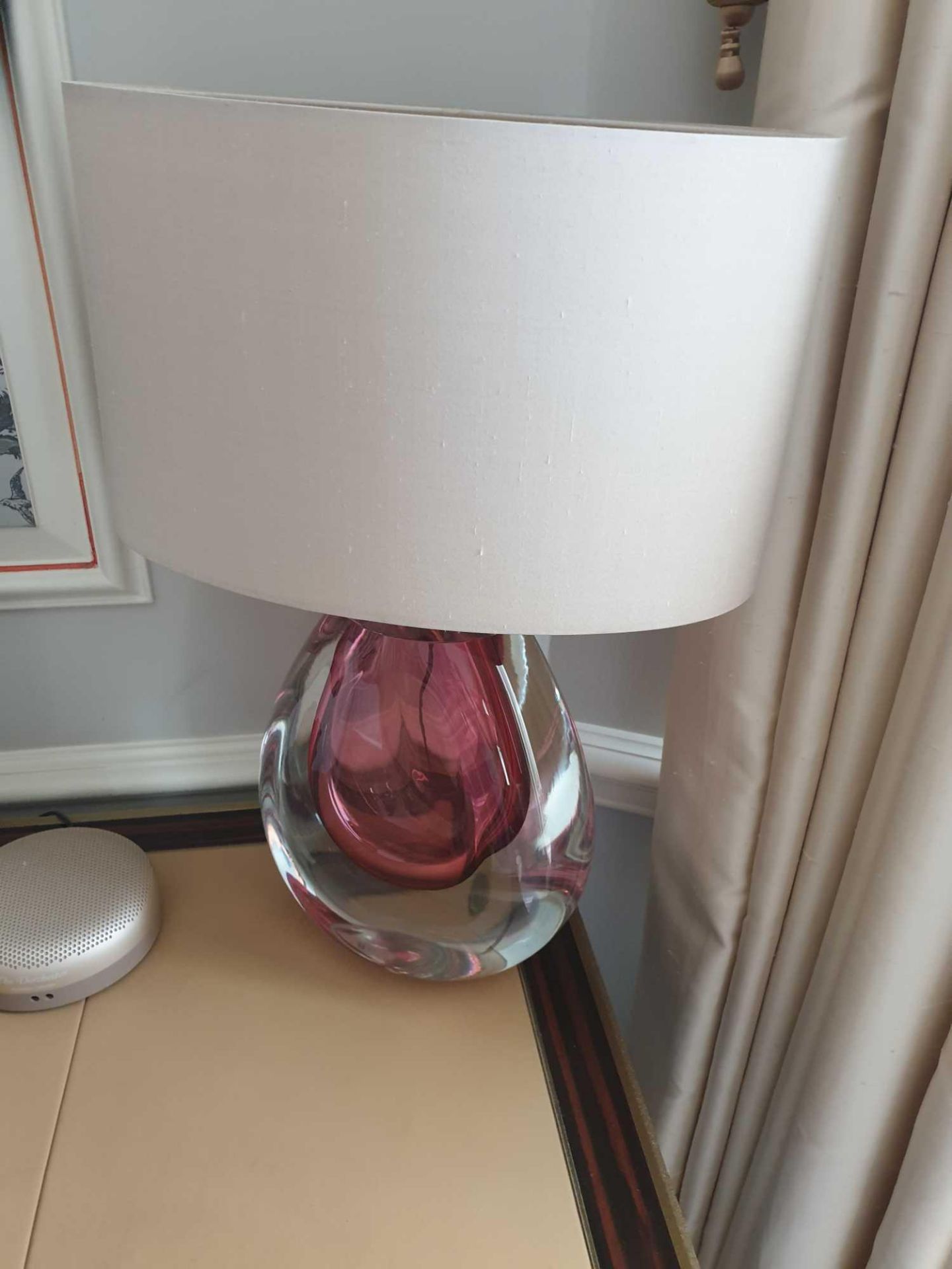 Heathfield And CO Mia Table Lamp Mouth-Blown Glass Features An Intense Drop Of Colour And A Satin