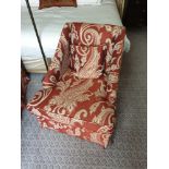 2 x Egerton Armchair Sloping Arms Dressmakers Skirt And A Sprung Back Upholstered Relaxer Chair 70 x