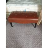 Tufted Leather Bench With Scrolled Apron 100 x 46 x 47cm (Room 306 & 307)