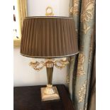 Laudarte Aretusa Twin Arm Table Lamp Bronze Lost-Wax Casting Antique Gilt Bronze Base And Column And