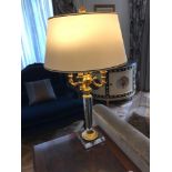 Laudarte Crystal Table Lamp Inserts And Decorations In 24ct Gold With Shade 95cm Tall (Room 401)