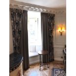 3 x Pairs Of Silk Drapes And Jabots With Tie Backs Span 255 x 275cm (Room 401)