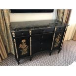 Black Lacquer Hand Decorated Chinoiserie Serpentine Commode By Restall Brown And Clennell The Six