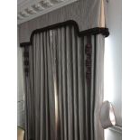 A Pair Of Silk Fully Lined Drapes Complete With Curtain Ties And 2 Oriental Lantern Style Tassels In