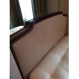 Headboard, Handcrafted With Nail Trim And Padded Textured Woven Upholstery (Room 416)