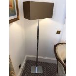 2 x Heathfield And Co Dakota Contemporary Floor Lamp Chrome Complete With Shade 158cm (Room 401)