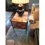 A Marble And Bronze Two Tier Side Table On Cast Frame 65 x 70 x 63cm (Room 417)