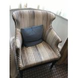 Accent Chair In Upholstered Striped Fabric 65 x 49 x 84cm (Room 401)