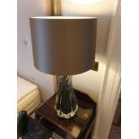 A Pair Of Naiad Crystal Table Lamps With Brown Shade 65 Cm (Room 323 324) (This lot is located in