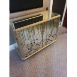 Coloured Verre Eglomise Sideboard Two Door Internally Fitted With Refrigerator Mini Bar 125 x 58 x