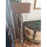 Heathfield And Co Dakota Contemporary Floor Lamp Chrome Complete With Shade 158cm (Room 301)