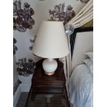 A pair of Heathfield And Co Gourd Textured Ceramic Table Lamp With Shade 70cm (Room 412)