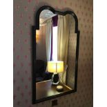 Ebonised Wood Carved Framed Dome Shape Top Accent Mirror 70 x 120cm (Room 419)