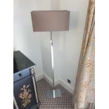 Heathfield And Co Dakota Contemporary Floor Lamp Chrome Complete With Shade 158cm (Room 305)