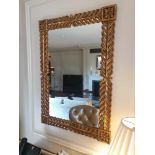 A Rectangular Gilt Framed Mirror Ornate Floral And Leaf Design 70 x 98cm (Room 306 & 307)