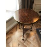Mahogany And Bronze Wine Table 3 Tripod Foot 50 x 71cm (Room 401)