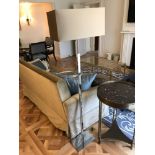 Heathfield And Co Dakota Contemporary Floor Lamp Chrome Complete With Shade 158cm (Room 404)