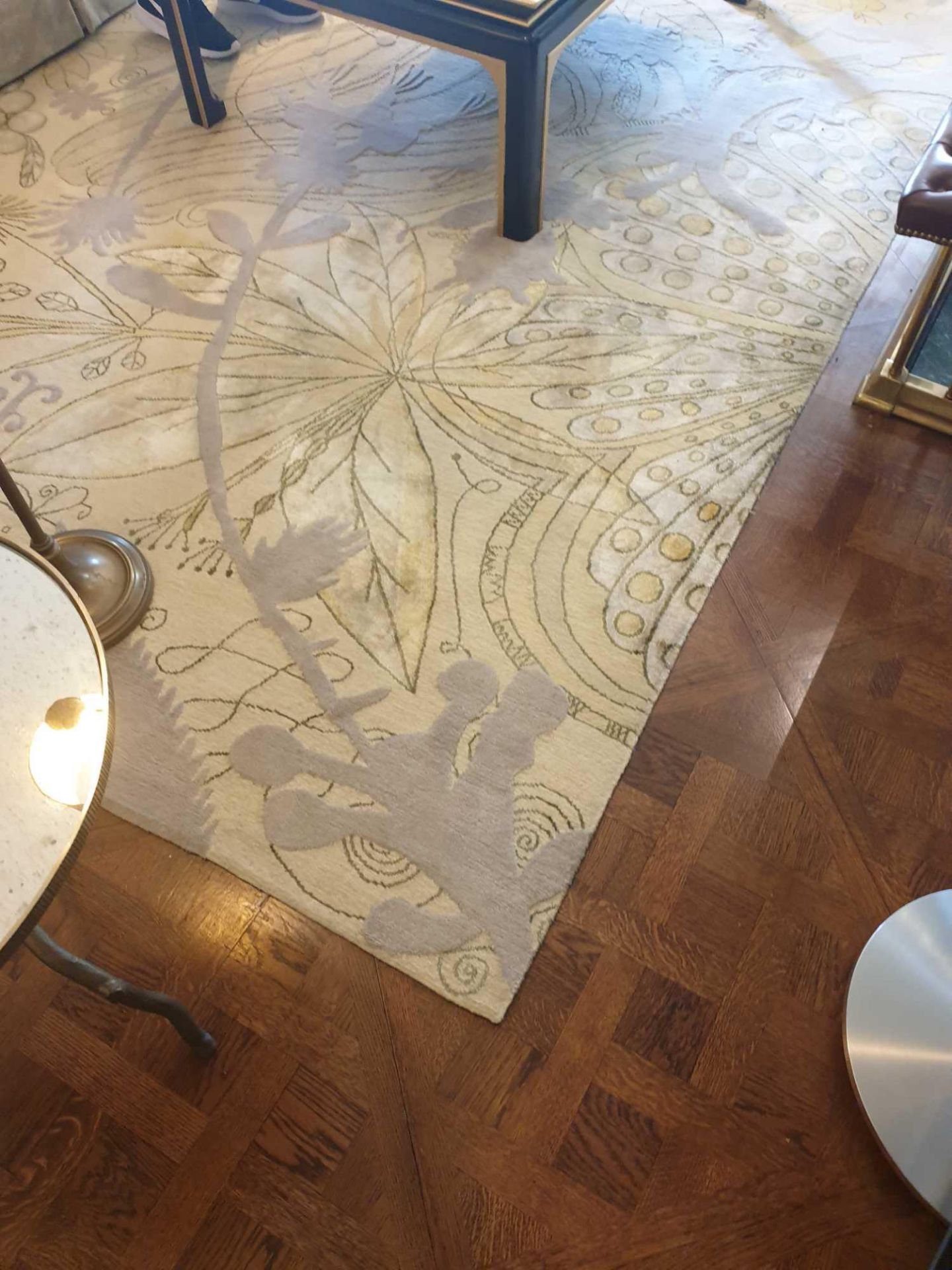 Handmade Rug From The Rug Company Floral Pattern In Yellows And Greys 250 x 330cm (Room 306 & 307)