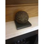 Tactile Brass Sphere On Flat Slate Plinth (Room 310 & 311)