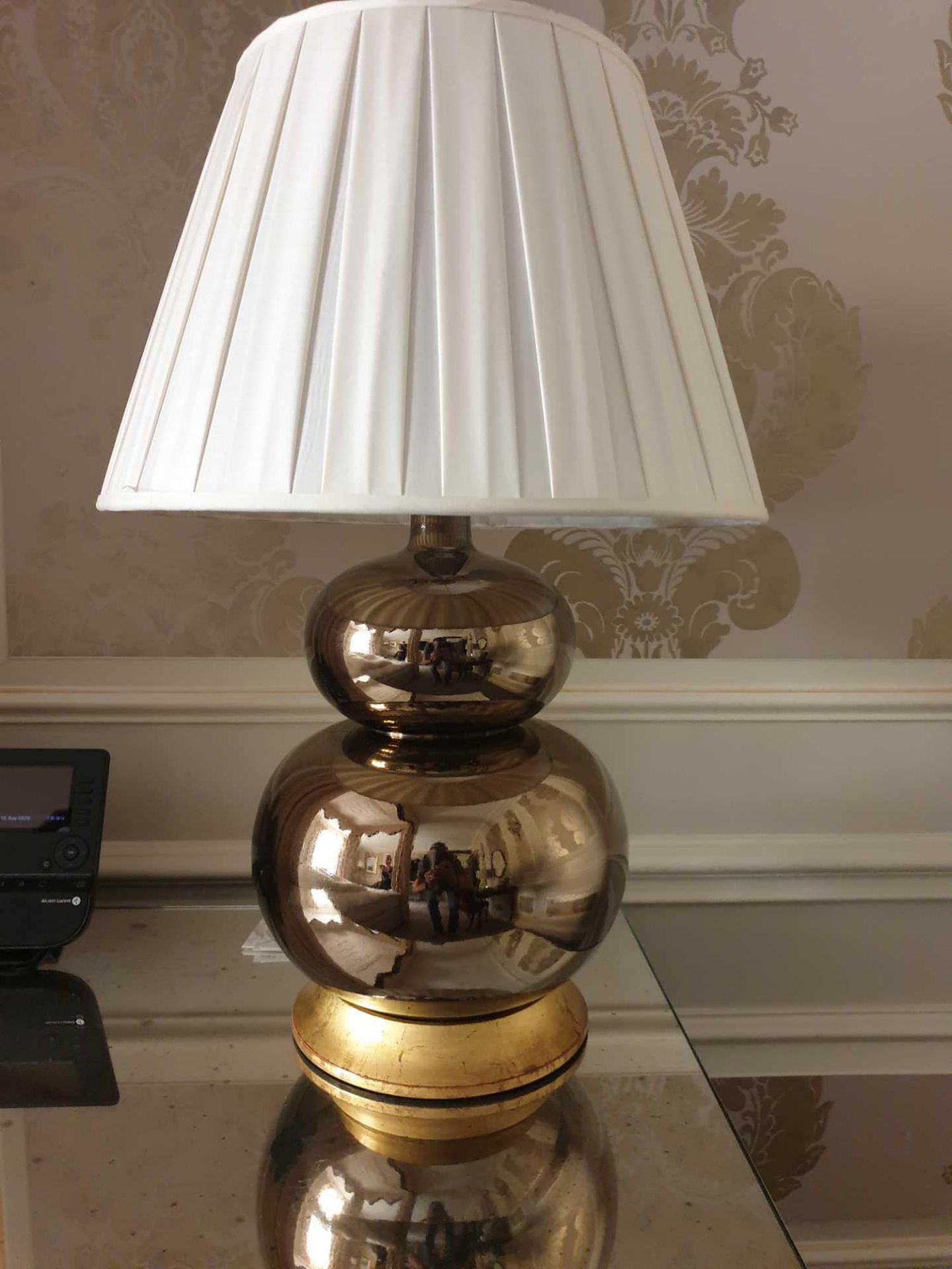 A Pair Of Heathfield And Co Gourd Textured Ceramic Table Lamp With Shade 70cm (Room 309) - Image 2 of 3