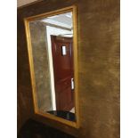 A Pair Of Bevelled Glass Rectangular Accent Mirrors Gilt Wooden Frame 61 x 112cm (Room 306 & 307)