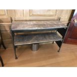 A Two-Tier Iron Bronze And Marble Console Table 123 x 39 x 78cm (Room 411)