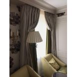 2 x Pair Of Gold And Silver Silk Drapes And Jabots With Tie Backs Span 255 x 190cm (Room 420)