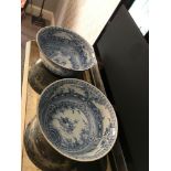 A Pair Of Blue Chinese Pattern Bowls 37cm  Manufactured By Maitland-Smith (Room 410)