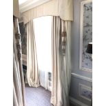 3 x Pairs Silk Cream Drapes With Pelmet 255 x 240cm (Room 417)