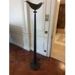 Heathfield And Co Torchiere Floor Lamp Black Column With Bowl Effect Metal Uplighter 173cm (Room 306