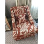 2 x Egerton Armchair Sloping Arms Dressmakers Skirt And A Sprung Back Upholstered Relaxer Chair 70 x