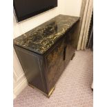 Black Lacquer Hand Decorated Chinoiserie Serpentine Commode By Restall Brown And Clennell The Six