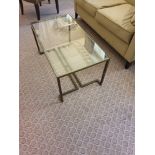 Brass Framed Glass Top Coffee Table 90 x 50 x 42cm (Room 323 324) (This lot is located in Bath)