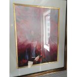 Abstract Lithograph Flame Clouds Framed 71 x 86cm (Room 335) (This lot is located in Bath)