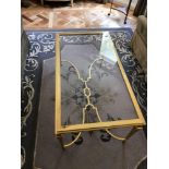 A Rectangular Coffee Table Polished Brass Frame With Clear Glass Top 110 x 60 x 58cm (Room 401)