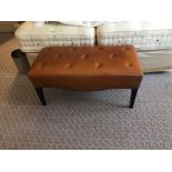 Tufted Leather Bench With Scrolled Apron 100 x 46 x 47cm (Room 419)