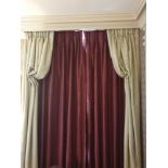 A Pair Of Silk Drapes And Jabots 170 x 260cm (Room 337) (This lot is located in Bath)