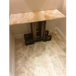 Marble Top Console Table On Bronzed Brass Stacked Rectangular Base 120 x 45 x 80cm (Room 332) (