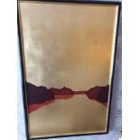 Giclee Landscape Gold And Red Mountains With Horizon 102 x 69cm (Room 325) (This lot is located in