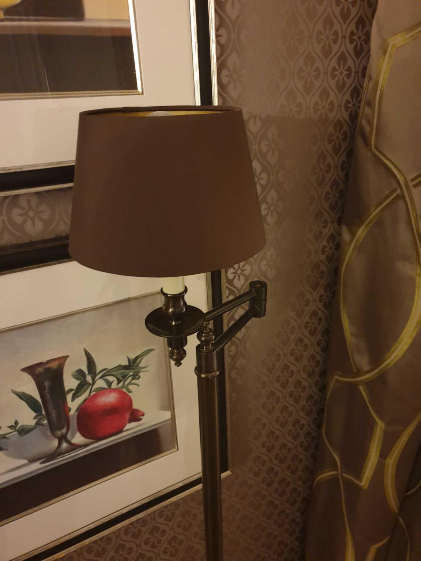 Library Floor Lamp Finished In English Bronze Swing Arm Function With Shade 156cm (Room 341) - Image 2 of 2