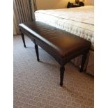 Tufted Leather Bench With Scrolled Apron 130 x 46 x 47cm (Room 323 324) (This lot is located in