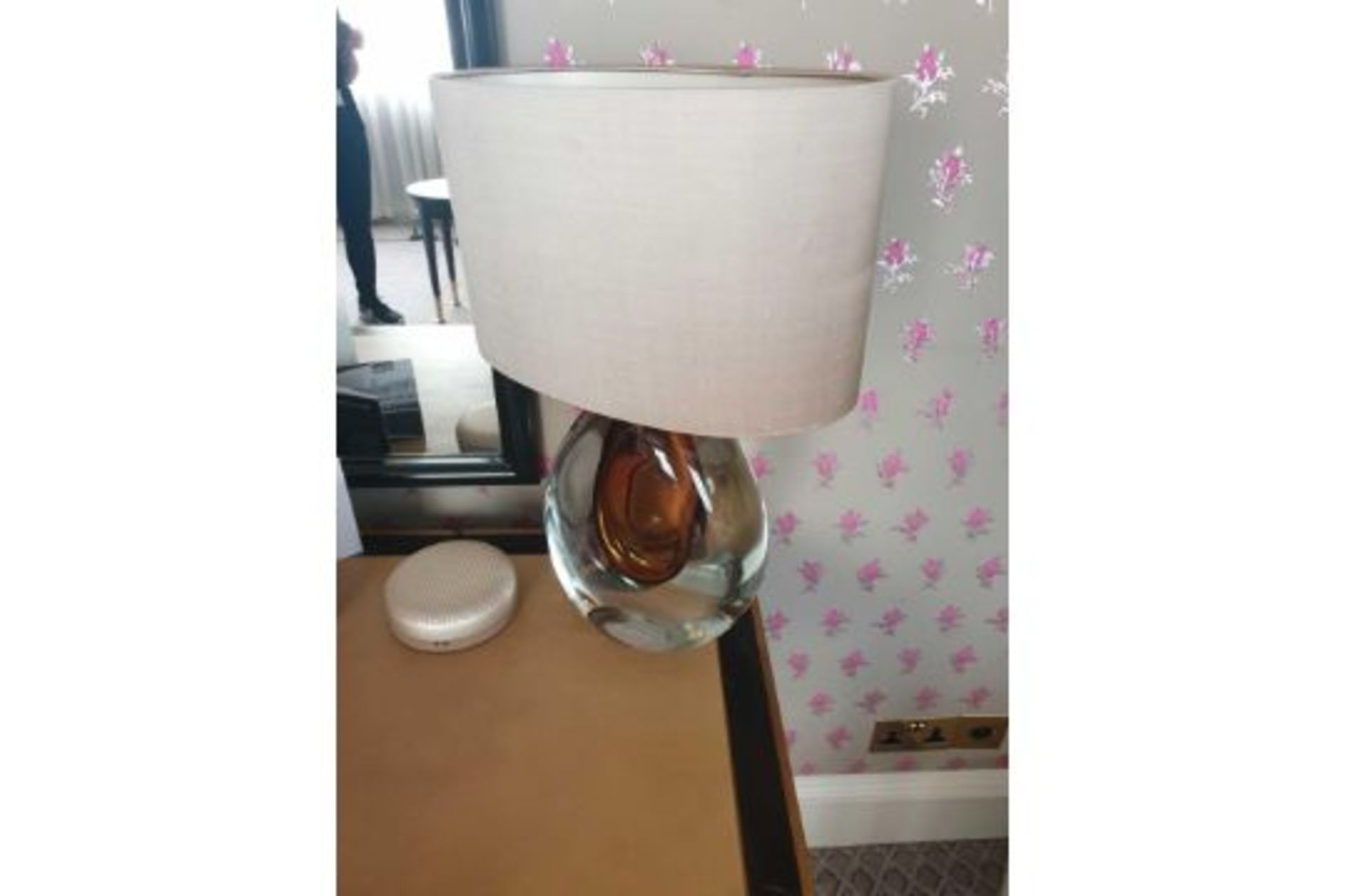 Heathfield And CO Mia Table Lamp Mouth-Blown Glass Features An Intense Drop Of Colour And A Satin