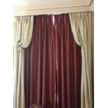 A Pair Of Silk Drapes And Jabots 170 x 260cm (Room 337) (This lot is located in Bath)