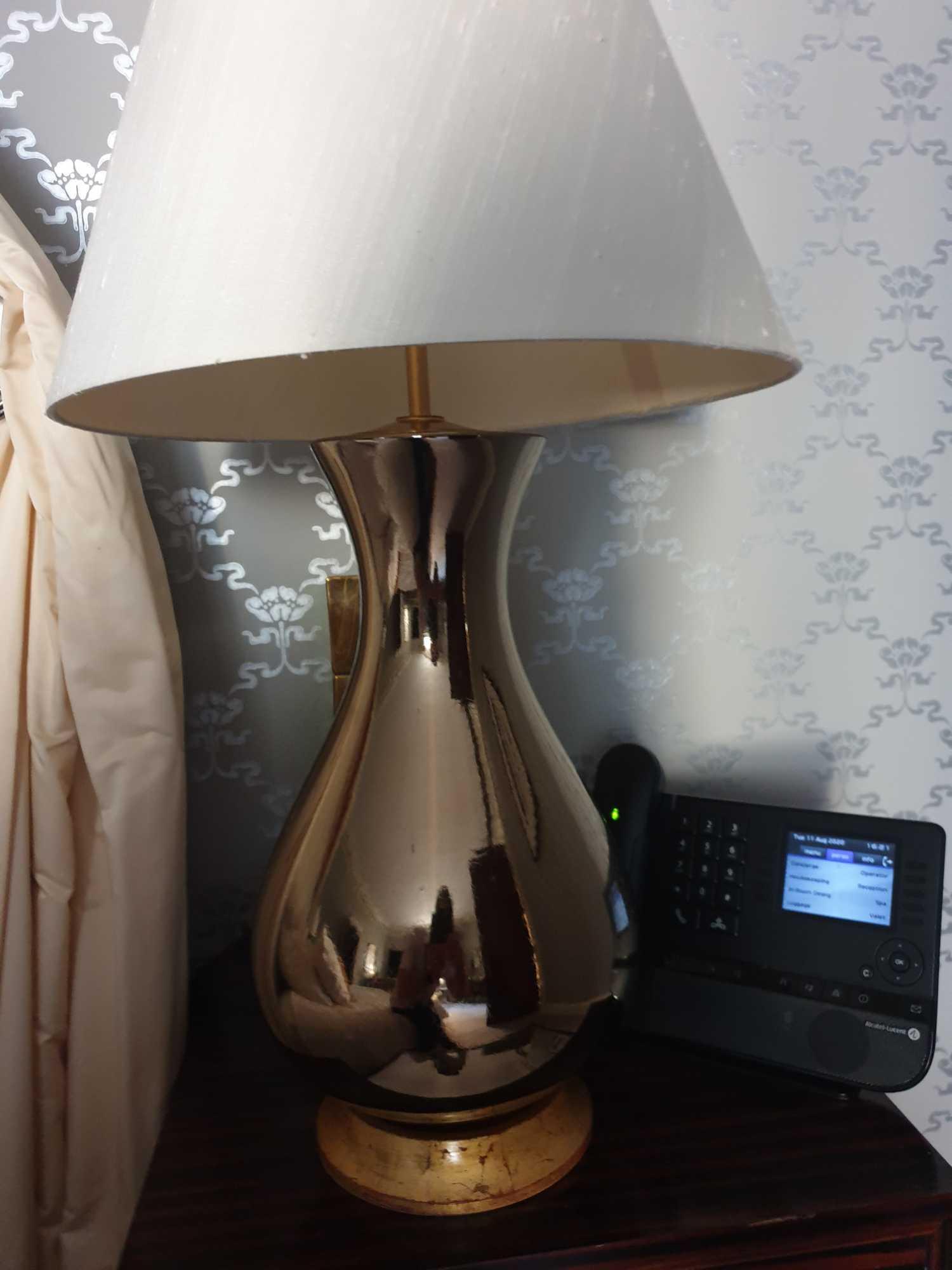 A Pair Of Heathfield And Co Louisa Glazed Ceramic Table Lamp With Textured Shade 77cm (Room 321) - Image 2 of 3