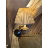 A Pair Of Gentlemen Library Swing Arm Single Candle Wall Sconce With Pleated Shade (Room 315)