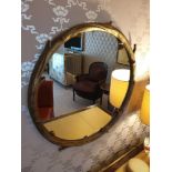 Forgeability Bespoke Metalwork Twig Circular Wall Mirror Brass Surround 60cm Diameter (Room 415)