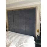 Headboard, Capitonne Handcrafted With Nail Trim And Padded Textured Woven Upholstery (Room 332) (